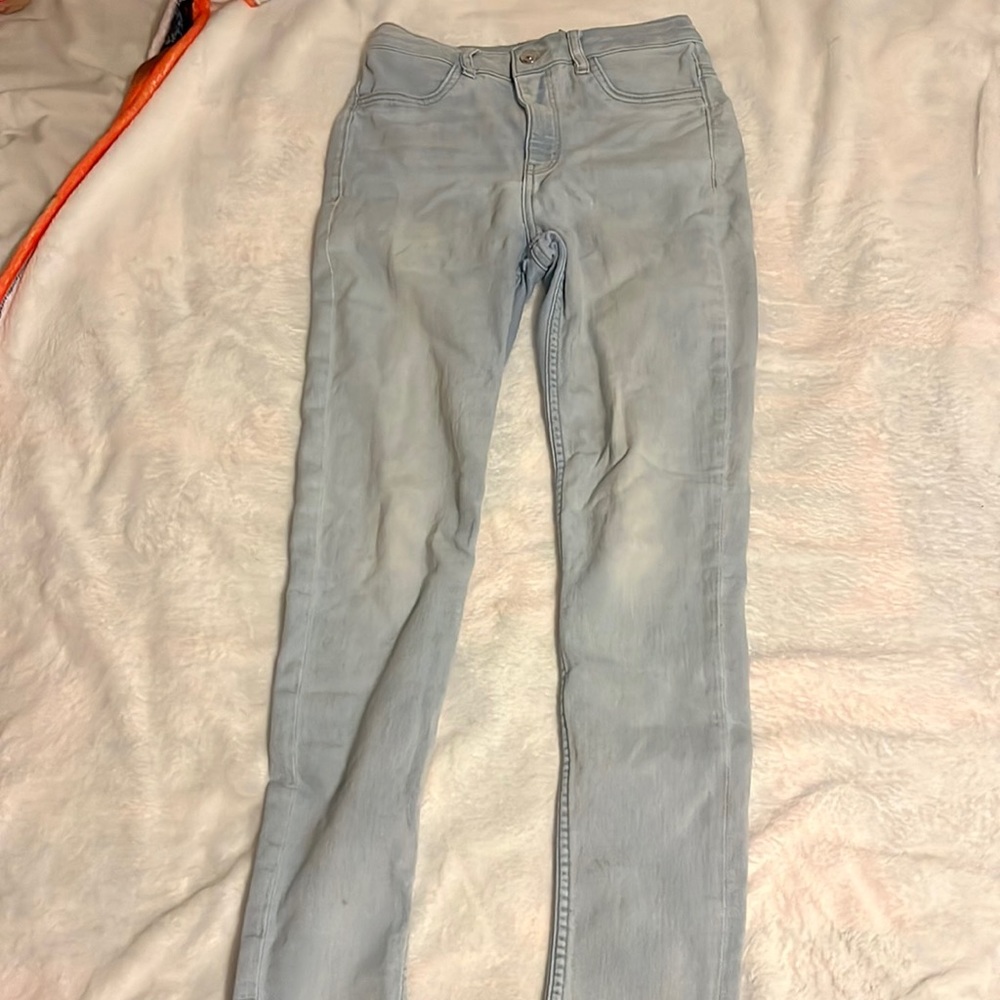 Blue denim jeans